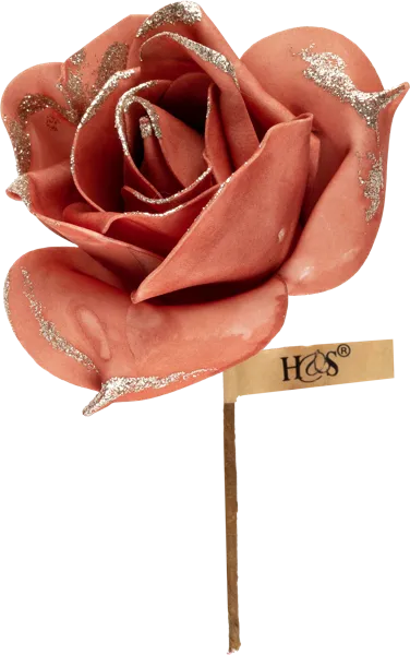 Изображение Цветок 18см на зажиме Купман роза пыльная Купман Интернэшнл , 1 шт