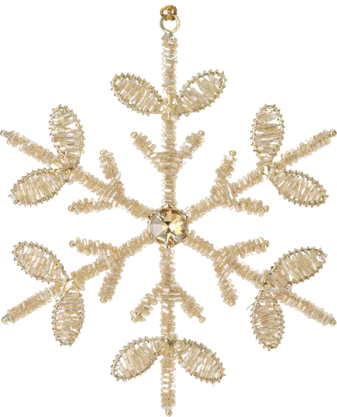 Изображение Подвеска 15см металл Купман снежинка золотая с камнем Купман Интернэшнл , 1 шт