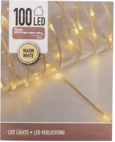 Изображение Электрогирлянда 5м на батарейках Купман 100 теплых ЛЕД ламп Купман Интернэшнл п/у, 1 шт