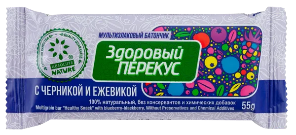 Изображение Батончик злаковый Абсолют Нэйче черника ежевика Диво Хлеб КФ м/у, 55 г
