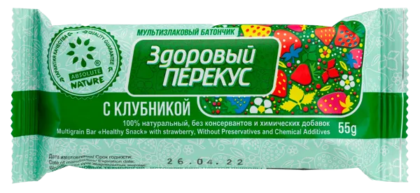 Изображение Батончик злаковый Абсолют Нэйче клубника Диво Хлеб КФ м/у, 55 г