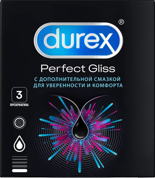 Изображение Презервативы натур латекс Дюрекс перфект глисс Бенкизер к/у, 3 шт