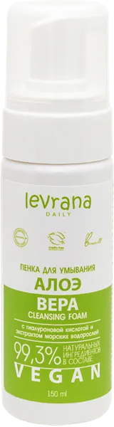 Изображение Пенка очищение для лица Леврана БИО алоэ гиалурон, водоросли Леврана ООО п/у, 150 мл