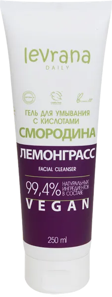 Изображение Гель очищение для лица Леврана БИО смородина и лемонграсс Леврана ООО п/у, 250 мл