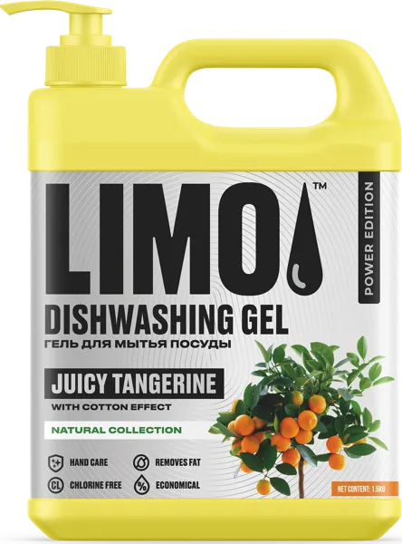 Изображение Средство для мытья посуды Лимо хлопок и мандарин Гуанчжоу Лисан п/у, 1,5 л
