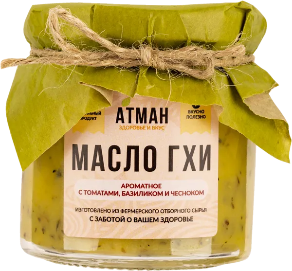 Изображение Масло топленое сливочное Атман ГХИ томат базилик чеснок Шкляр Д.А. ИП с/б, 150 г