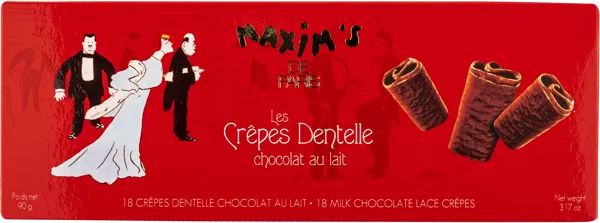 Изображение Крепы в молочном шоколаде Максим`с кружевные блинчики Продви дё престиж кор, 90 г