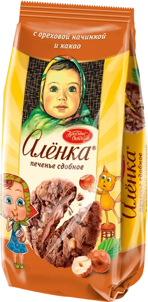 Изображение Печенье сдобное Аленка ореховая начинка какао ОК Ясная поляна м/у, 200 г
