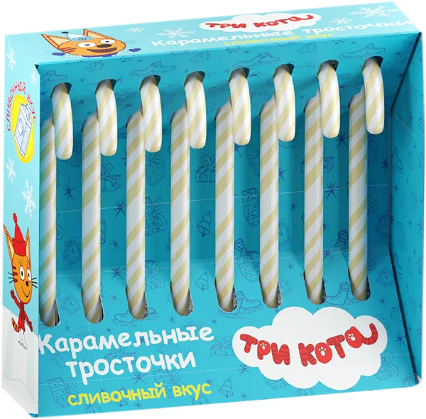 Изображение Карамель трость Сладкая сказка Три кота 8шт новогодняя Сладкая сказка кор, 120 г