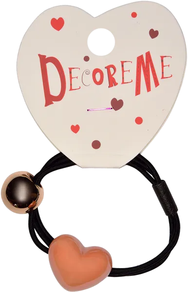 Изображение Резинка для волос Декорми бусинка и сердце Альт к/у, 1 шт