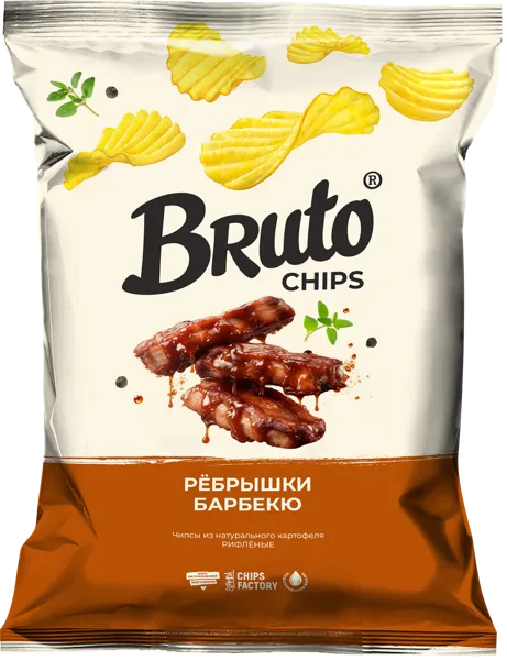Изображение Чипсы картофельные Бруто ребрышки барбекю Стамба м/у, 120 г
