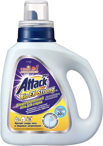 Изображение Средство для стирки жидкое Аттак биоэкс стронг мятно-травяное универсаль КАО п/у, 900 мл
