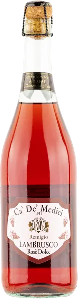 Изображение Вино игристое розовое п/сл Ремиджио ламбруско Ка Де Медичи с/б, 0,75 л