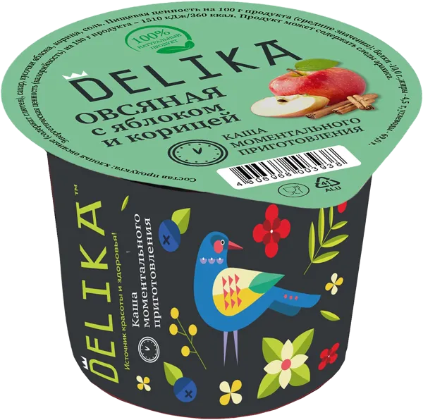 Изображение Каша овсяная Делика яблоко корица Арчеда-Продукт п/б, 43 г