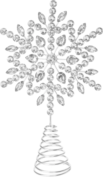Изображение Верхушка 26см пластик Купман снежинка серебристая Купман Интернэшнл , 1 шт