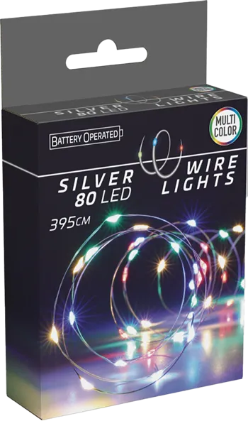Изображение Электрогирлянда 3,95м на батарейках Купман нить 80 цветных ЛЕД ламп Купман Интернэшнл , 1 шт