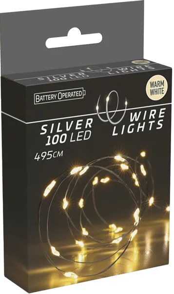 Изображение Электрогирлянда 4,95м на батарейках Купман нить 100 теплых лед ламп Купман Интернэшнл , 1 шт