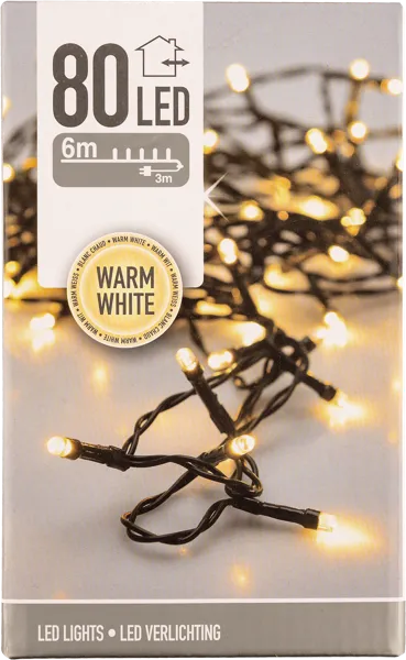 Изображение Электрогирлянда 6м Купман 80 теплых ЛЕД ламп Купман Интернэшнл к/у, 1 шт