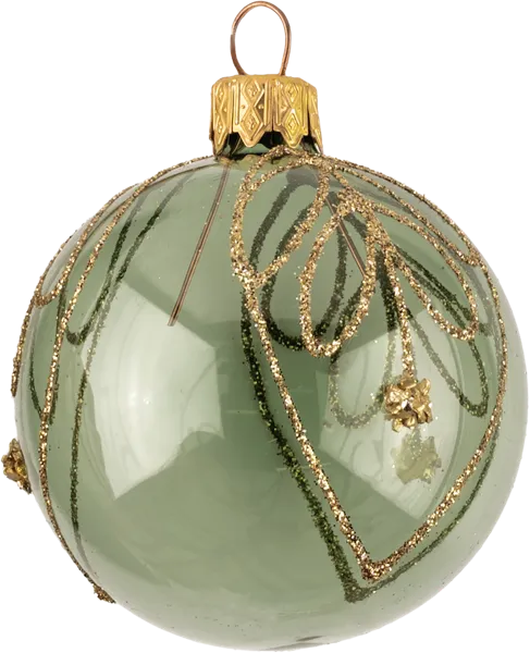 Изображение Шар 6см стекло Купман прозрачный с узором ассор Купман Интернэшнл , 1 шт