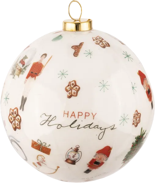 Изображение Шар 7см пластик Купман елочка белый Купман Интернэшнл , 1 шт