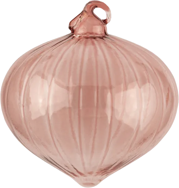 Изображение Подвеска 8см стекло Купман в полоску розовая Купман Интернэшнл , 1 шт