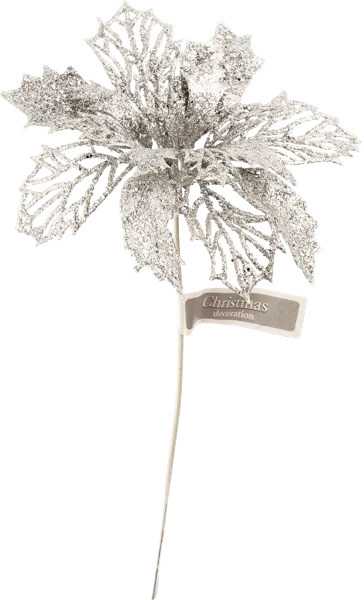 Изображение Цветок 21см на палочке Купман серый белый Купман Интернэшнл , 1 шт