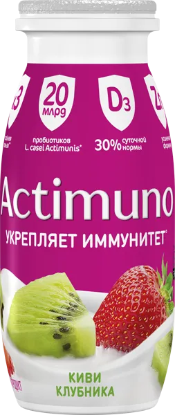 Изображение Напиток 1,5% кисломолочный Актимуно киви клубника Эйч энд Эн п/б, 95 г
