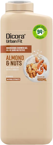 Изображение Гель питательный для душа Дикора миндаль и орехи Нувария Глобал п/у, 400 мл