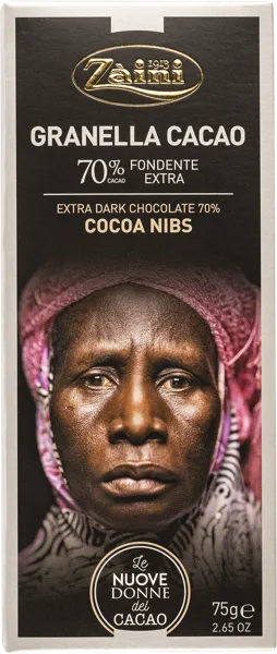 Изображение Шоколад горький 70% Заини какао зерна Луиджи Заини кор, 75 г