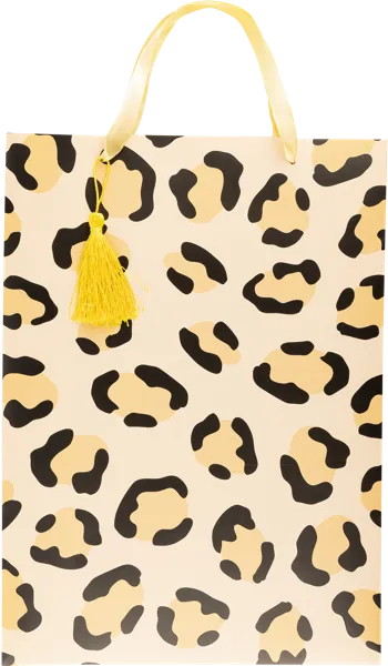 Изображение Пакет 30*42см подарочный Табрис леопард с кисточкой Джинхуа Синкань , 1 шт