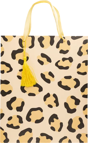 Изображение Пакет 26*32см подарочный Табрис леопард с кисточкой Джинхуа Синкань , 1 шт