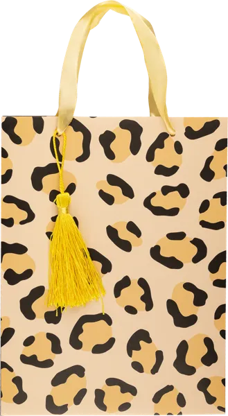 Изображение Пакет 18*24см подарочный Табрис леопард с кисточкой Джинхуа Синкань , 1 шт