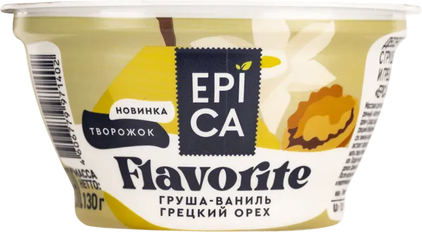 Изображение Десерт 8% творожный Эпика груша ваниль грец орех Эрманн п/б, 130 г