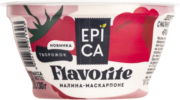 Изображение Десерт 7,7% творожный Эпика малина маскарпоне Эрманн п/б, 130 г