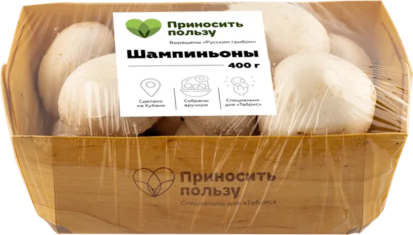 Изображение Грибы ручной сборки Табрис шампиньоны Русский гриб п/у, 400 г
