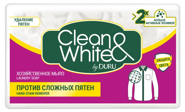Изображение Мыло хозяйственное Дуру клин вайт против пятен Эвьяп м/у, 120 г