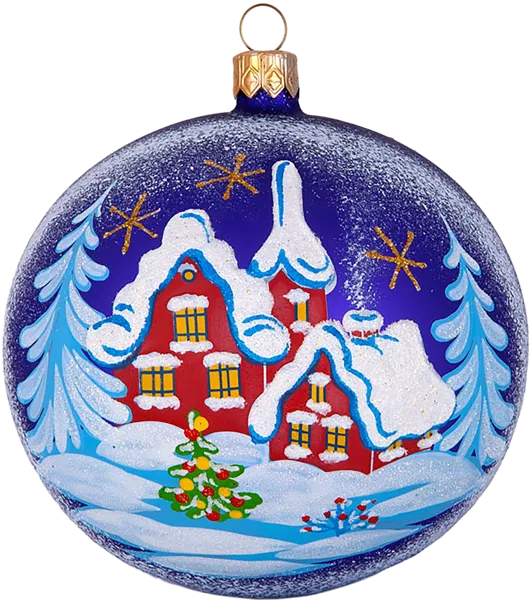 Изображение Шар 6 Снежный пейзаж стекло Ёлочка С1454 Клинская игрушка к/у, 1 шт