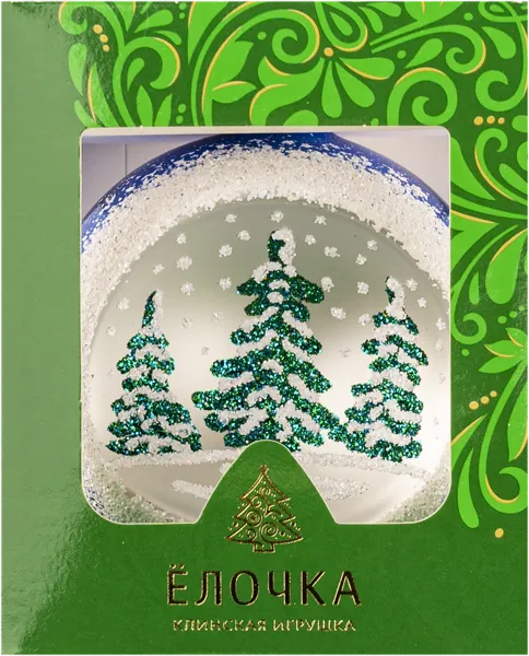 Изображение Шар 4 Хвойный стекло Ёлочка С2340 с лункой Клинская игрушка к/у, 1 шт