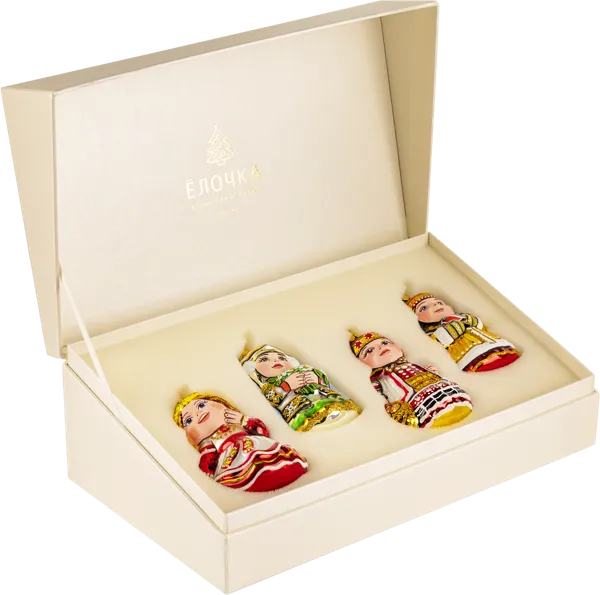 Изображение Набор Времена года стекло Ёлочка из 4 форм С1723 Клинская игрушка к/у, 1 шт