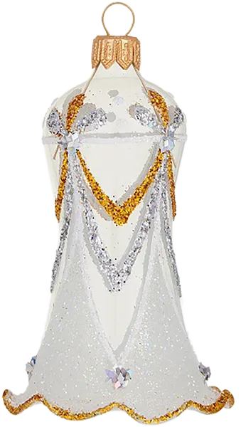 Изображение Колокольчик Элегантный 8,2см стекло Ёлочка С 2011 Клинская игрушка к/у, 1 шт