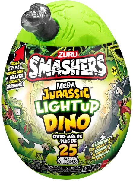 Изображение Игрушка сюрприз в яйце мега Зуру смешерс джурасик 25 сюрпризов свет+звук Зуру п/у, 1 шт