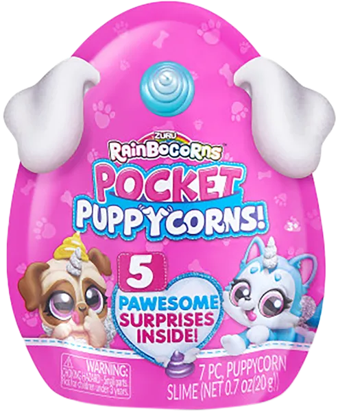 Изображение Фигурка сюрприз в яйце Рэйнбокорнс карманный щенок подвижная Зуру п/у, 1 шт