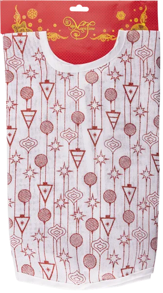 Изображение Юбка 90см для елки Мэджик Тайм красные елочки белая Феникс-Презент м/у, 1 шт