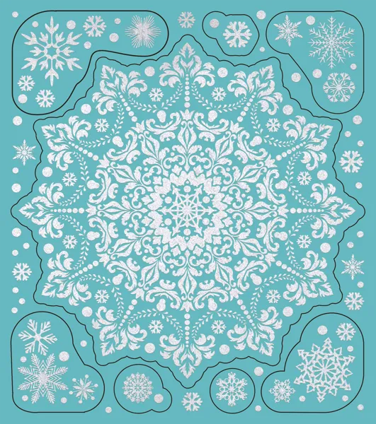 Изображение Наклейка 15,5*17,5см на окно Мэджик Тайм белая снежинка Феникс-Презент м/у, 1 шт