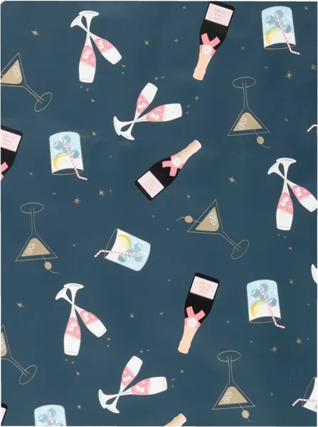 Изображение Бумага 100*70см упаковочная Мэджик Пак бокалы игристое синяя Феникс-Презент , 1 шт