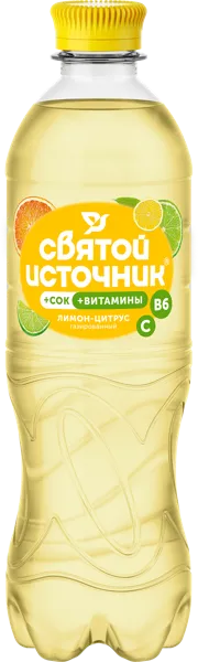 Изображение Вода газ рН 6,5-7,5 Святой Источник питьевая лимон цитрус Эдельвейс Л п/б, 0,5 л