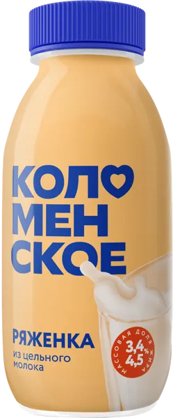 Изображение Ряженка 3,4%-4,5% Коломенское Коломенское п/б, 260 мл