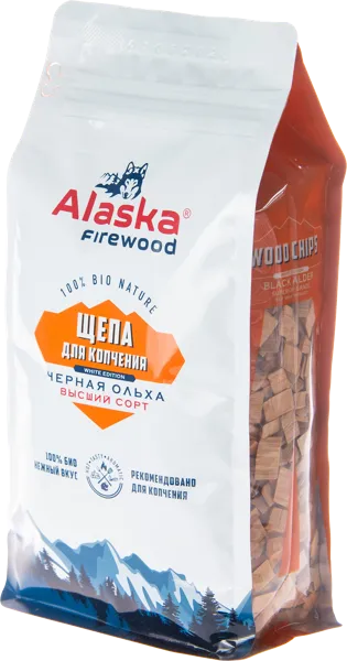 Изображение Щепа для копчения Аляска Файрвуд ольха Аляска Компани Рус м/у, 300 г
