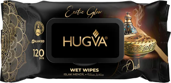 Изображение Салфетки влажные для рук Хугва масло древесины и агара Эндекс Кимья м/у, 120 шт