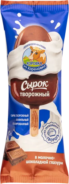 Изображение Сырок творожный 23% эскимо в мол шок Коровка из Кореновки с ванилью Кореновский МКК кор, 50 г